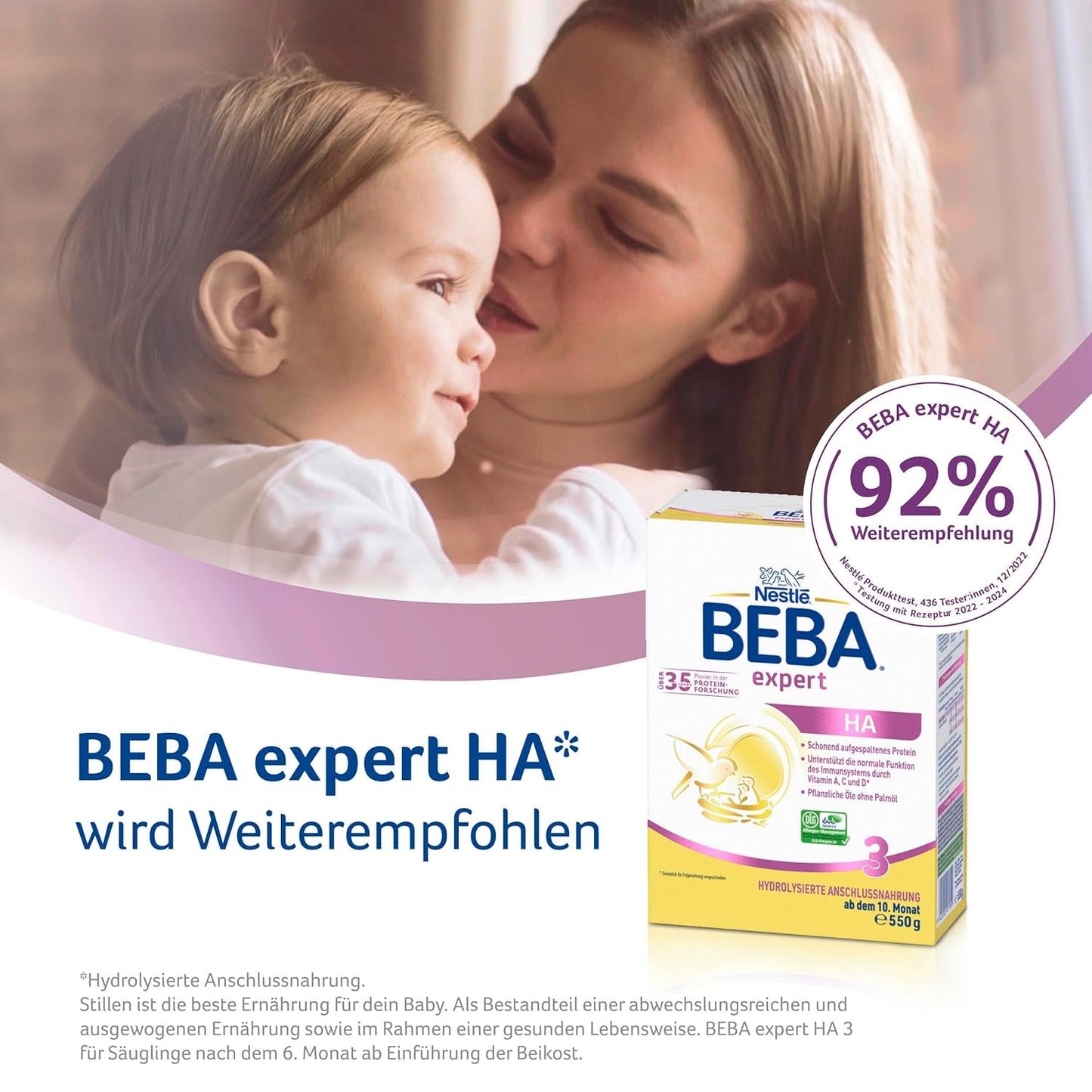 BEBA expert HA 3 Gehydrolyseerde vervolgformule, vanaf 10 maanden, 1 pakje (1 x 550 g)