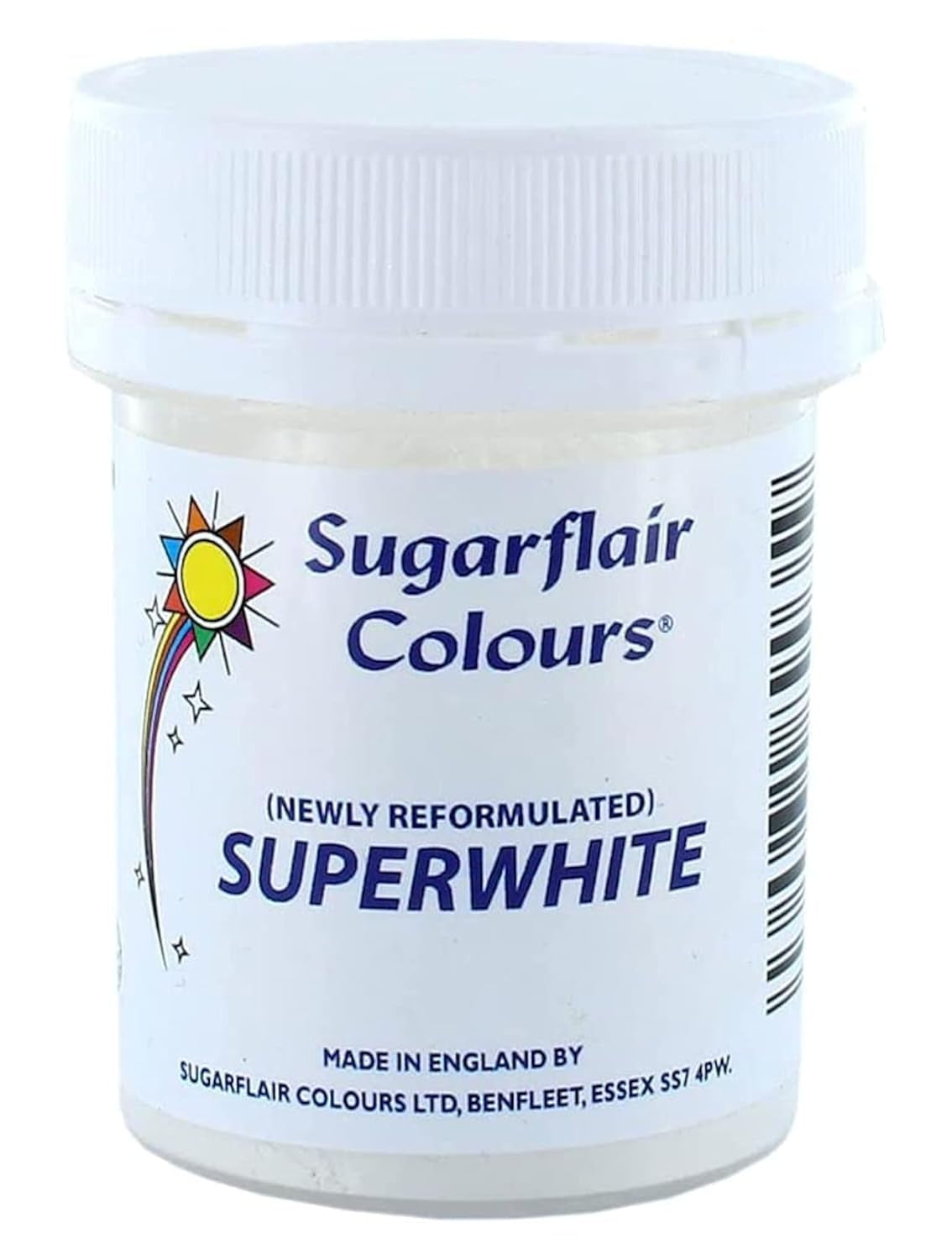 Sugarflair Superwhite Icing Bleach, Icing Bleach voor Royal Icing, Extra Witte Eetbare Voedselkleuring - 20g