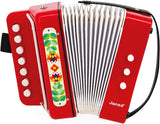 Janod - Accordeon Gioia - Kindermuziekinstrument - Rollenspel en educatie van oude muziek - Met riem - Vanaf 3 jaar, J07654 Jucarii Bebe Naty Shop Standaard titel