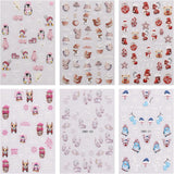 JMEOWIO Nagelsticker Weihnachten 6 Blatt Nail Art Sticker Selbstklebend Nagelaufkleber Schneeflocke Winter Urlaub Süß Decoratie Nageldesign Zubehör