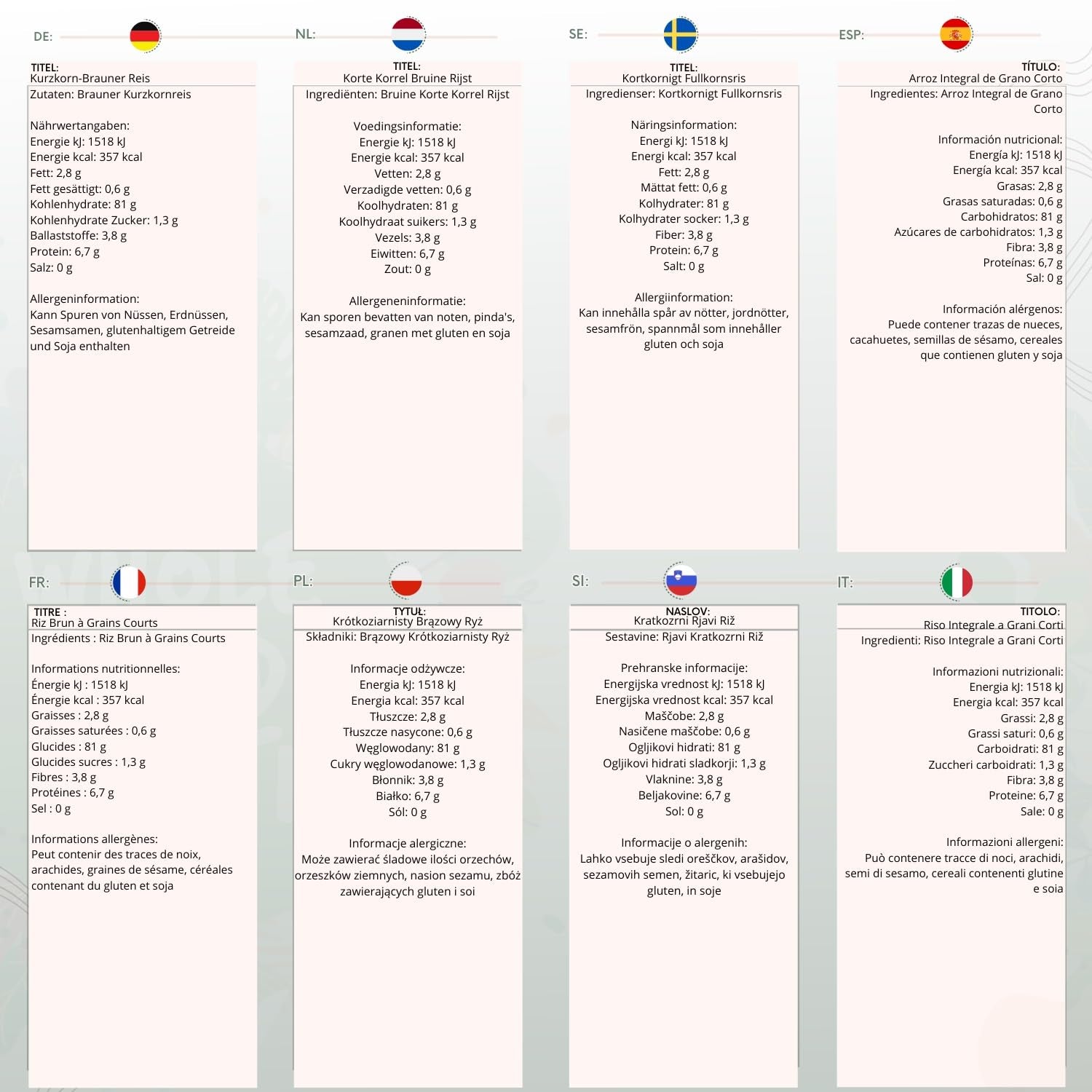Wholefood Earth kortkorrelige bruine rijst - non-GMO - natuurlijk - vegan - zuivelvrij - geen toegevoegde suikers, 3 kg