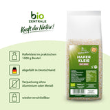 Biocentral biologische haverzemelen 1 kg | Voordelig pakket | Vezelrijke eiwitbron | Natuurlijk veganistisch | Van de EU-landbouw | Laag suikergehalte