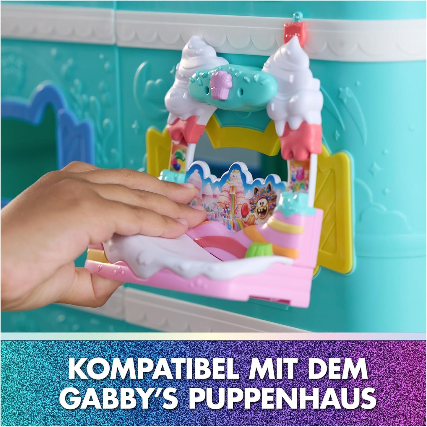 DREAMWORKS GABBY'S POPPENHUIS: DE FILM - Kuchi's lieve balkonspeelset met poppenhuisfiguren en accessoires voor kinderen vanaf 3 jaar