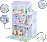 Teamson Kids Olivias Little World gigantisch poppenhuis met 16 poppenaccessoires, houten poppenhuis met meubilair, 3 verdiepingen, kinderpoppenhuis voor poppen van 12 inch/30 cm, vanaf 3 jaar Naty Shop poppenhuizen