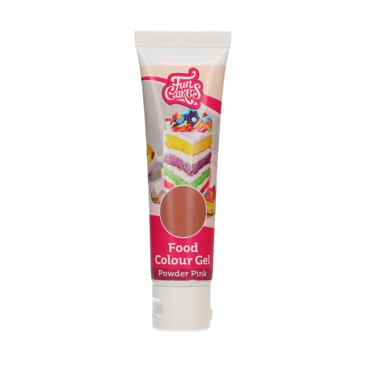 Kleurstof Funcakes Gel Powder Pink: Hooggeconcentreerde kleurstof voor deeg, room, fondant, marsepein, gebak, eenvoudige dosering, individuele druppels voor levendige kleuren, Halal, 30 g