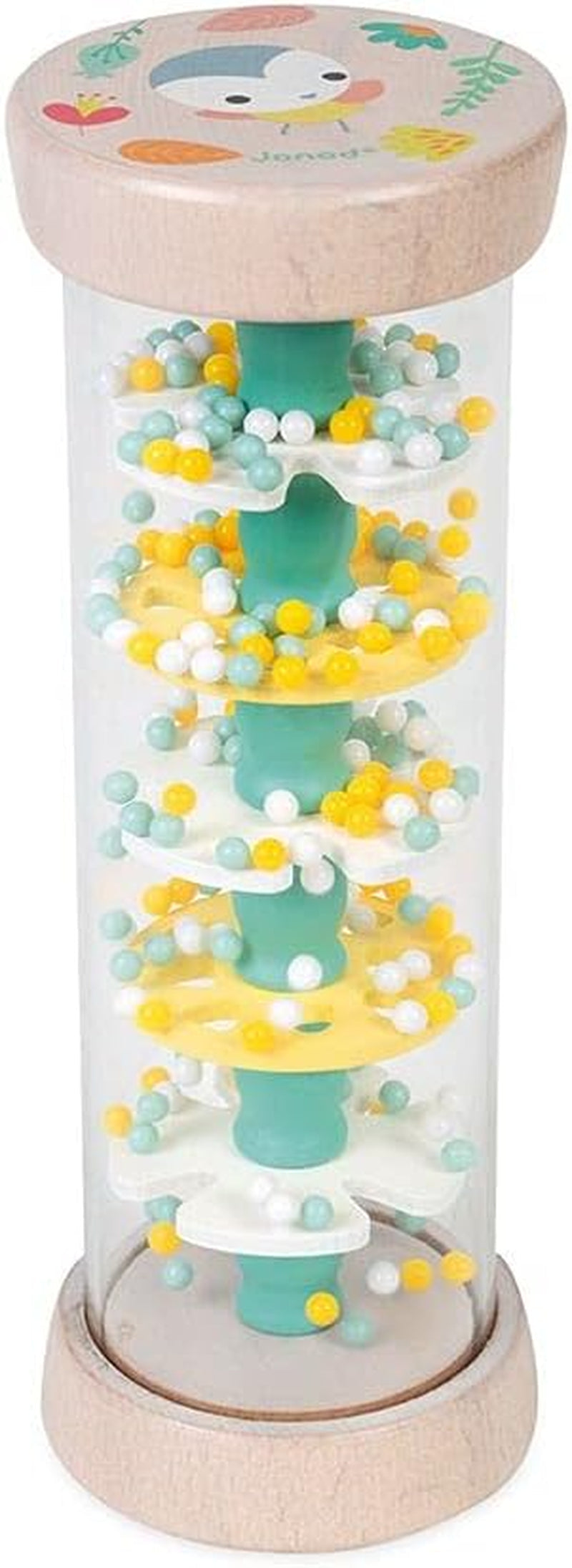 Janod - Houten Rainmaker - Pure Collectie - Speelgoed voor baby's en peuters - Ontwikkeling van de fijne motoriek Visuele en akoestische stimulatie - Kleur op waterbasis - Vanaf 6 maanden, J05193 Babyspeelgoed Naty Shop