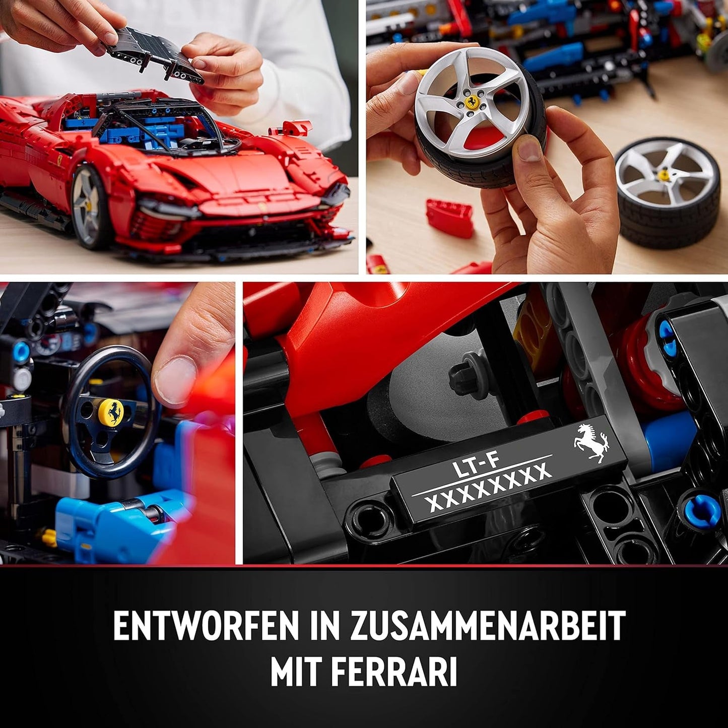 LEGO Technic Ferrari Daytona SP3 modelbouwset, schaal 1:8, rode supersportwagen, uitgebreid automodel, verzamelobject, ultiem autoconcept 42143 Bouwsets Bekijk de LEGO-Store