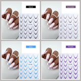 GZMAYUEN 12 kleuren Franse nagelstickers 3D Franse kleurverloop nagelstickers Zelfklevende nagelontwerp Nagelaccessoires