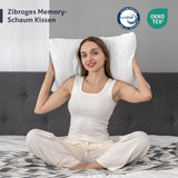 EGO HOME traagschuim kussen 40x80 cm met versnipperd traagschuim - Ademend, ergonomisch neksteunkussen voor zij-, rug- of buikslapers - Oeko-Tex gecertificeerd - Wasbare hoes