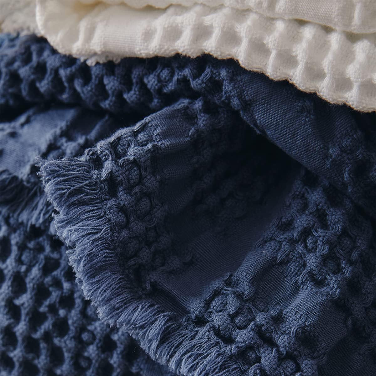 Effen jacquarddeken, katoen, Yogi, 130 X 170 cm Quilts en quilts Naty Shop