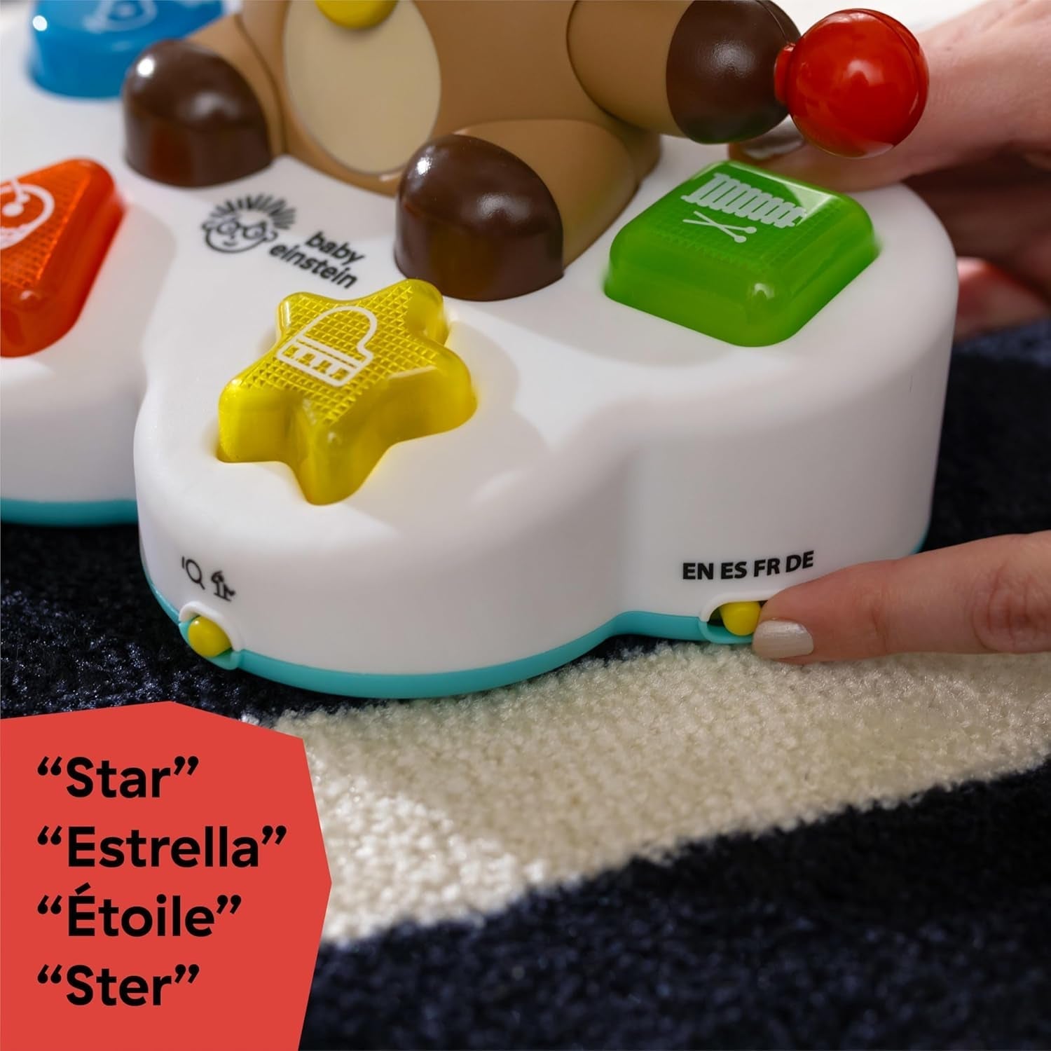 Baby Einstein, Drum & Learn Dean Muzikaal leerspeelgoed - Multisensorisch babyspeelgoed, 2 speelmodi, kleuren, vormen en instrumenten, 50+ geluiden, vanaf 6 maanden Babyspeelgoed Naty Shop