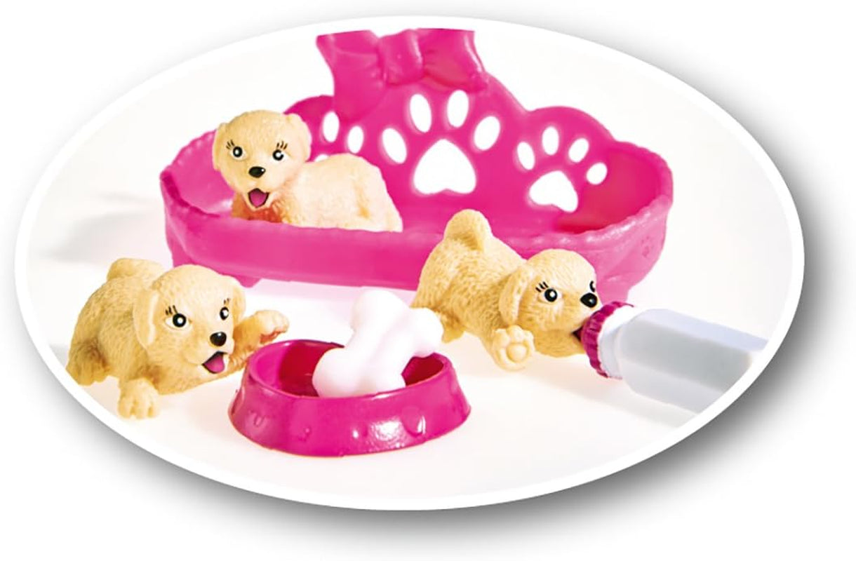 Simba 105733041 - Evi Love Puppy Love met DRIE puppy's, met hondenhuis en accessoires, modepop, 12 cm, voor kinderen vanaf 3 jaar