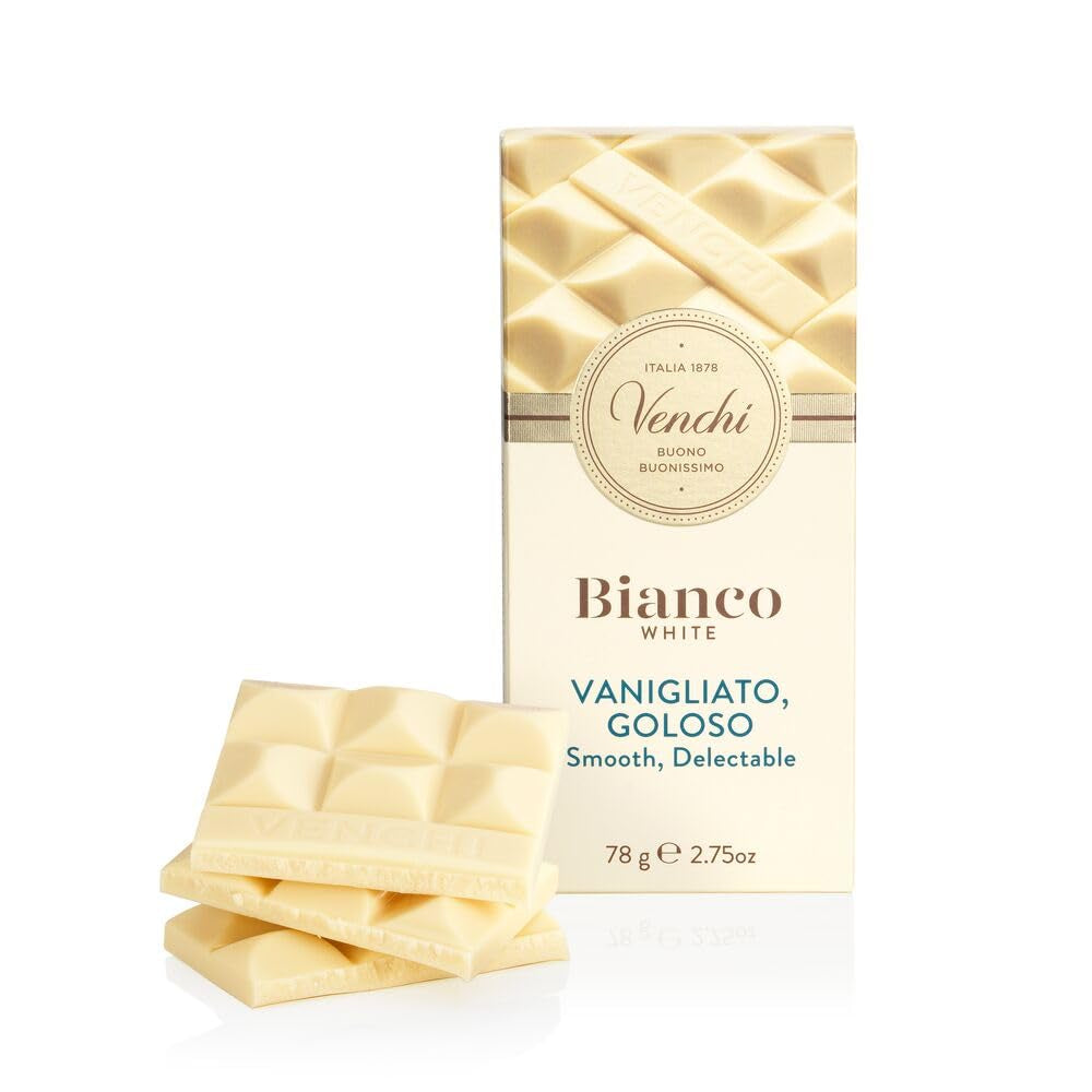 Venchi - Extra witte chocoladereep, 78 g - met vanille - Glutenvrij