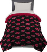 Franco Naruto Anime Akatsuki-patroon Zacht microvezel beddengoed Dekbed Queen, (officieel Naruto-product) Dekbedden en quilts Naty Shop Naruto Twin