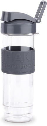 H.Koenig Smoothie Maker SMOO9 - Mini Standmixer - Mini Blender - 300 Watt - 570 Ml - Edelstahl - 2 Kunststofflesjes - Bpa-vrij, Grau Kitchen Naty Shop