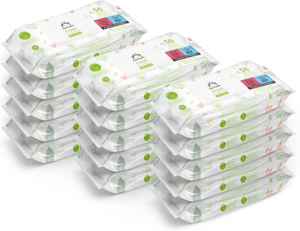 Mama Bear Naty Shop Aloë Vera frisse babydoekjes 56 stuks (18 stuks)