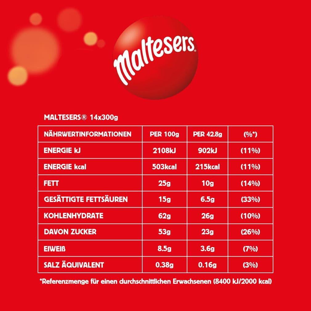 Maltesers, chocoladeballetjes met een knapperige en lichte kern, luchtig, chocoladesnack, 1 pakje (1 x 300 g)