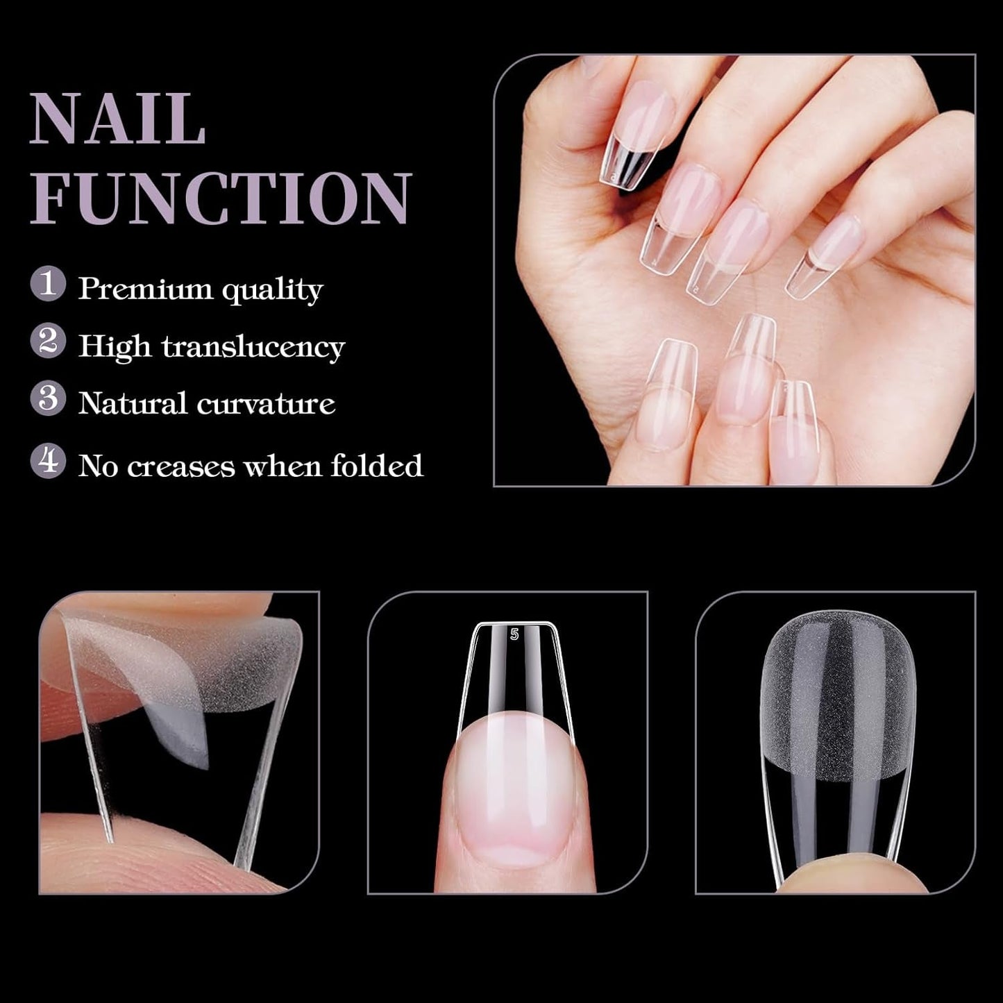 Korte kunstnagels Ballerina 120 stuks lijm op 12 maten Korte kunstnagels Zachte gel Volledige dekking nageltips voor korte gelnagels S