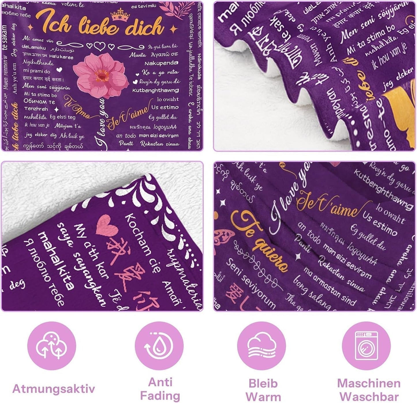 Cadeaus voor mama, jubileumcadeau voor koppels, naast vrouwen, echtgenoten, zussen en moeders, veiligheid Ideaal voor Moederdag, Valentijnsdag en Kerstmis 50"X60" bedden en dekens Yasrlvun