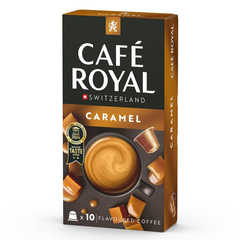 Café Royal Caramel Flavoured Kaffee – Nespresso®-compatibele Kaffeekapseln, romig, helle Röstung, 100% Arabica, Rainforest Alliance, 100 Kapseln