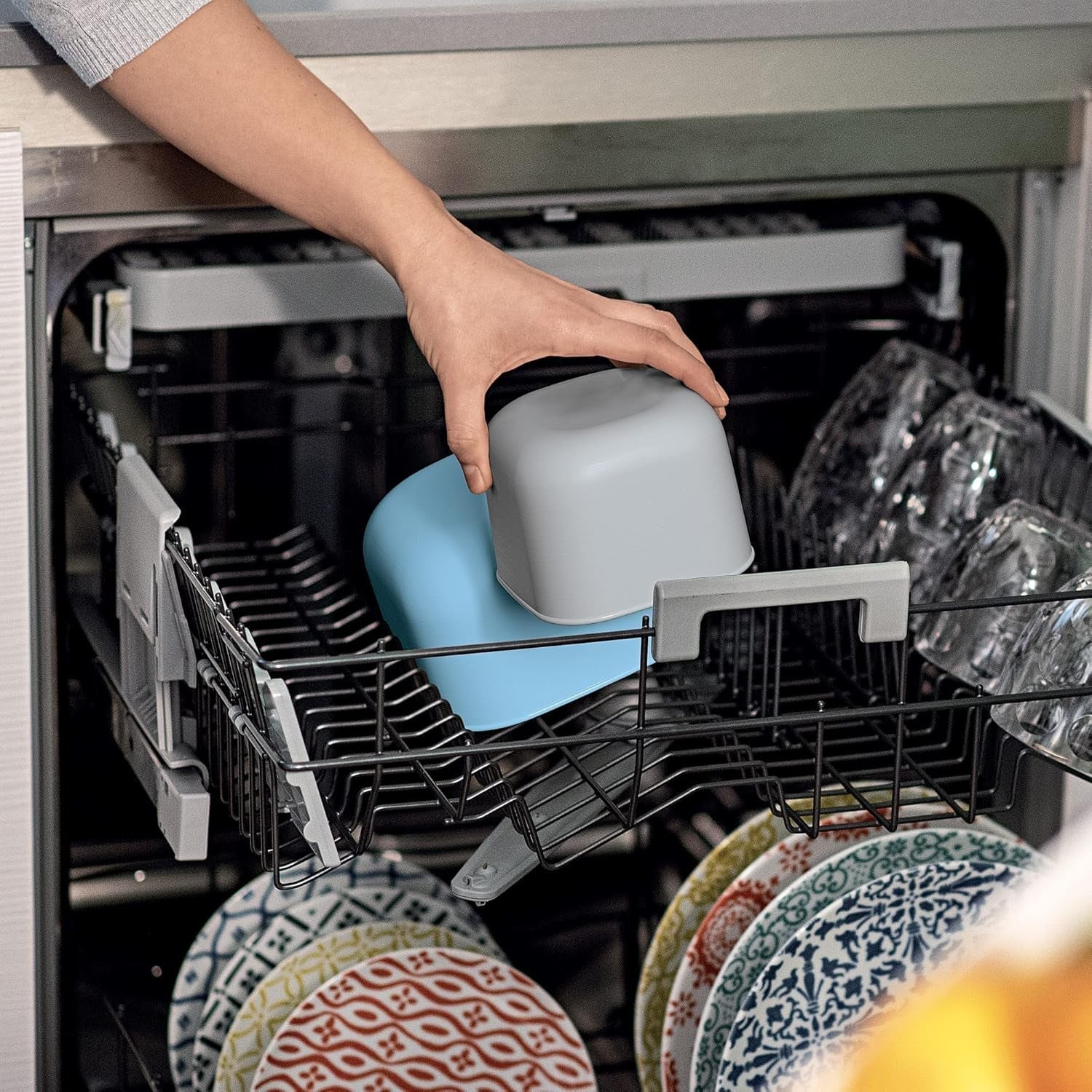 Guzzini - Kitchen Active Design, STORE&MORE Set van 3 luchtdichte dozen voor koelkast/vriezer/magnetron, hoog - 19,5 x 19,5 x h12,3 cm | 750/1550/2800 cc- 17070852 Voedselbewaardozen Naty Shop