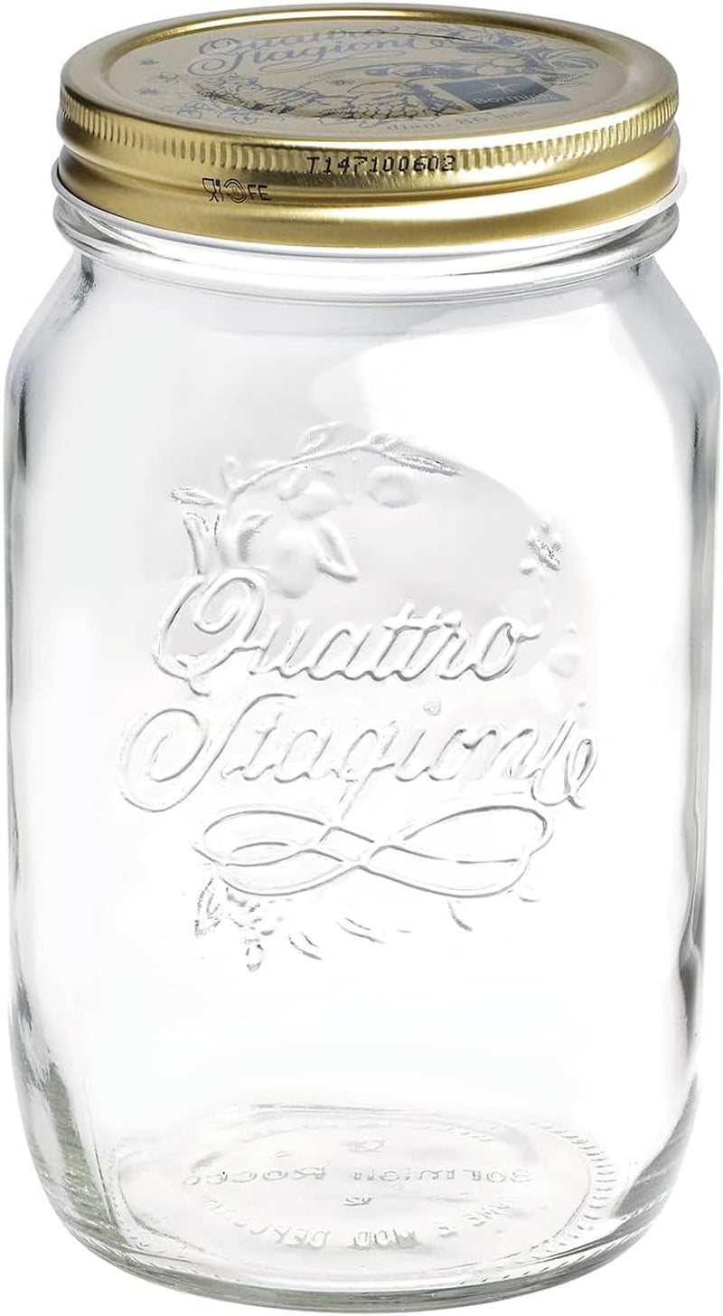 Bormioli QUATTRO STAGIONI voorraadpot 1 liter (pak van 2) Voedselbewaardozen Naty Shop 1000 Ml