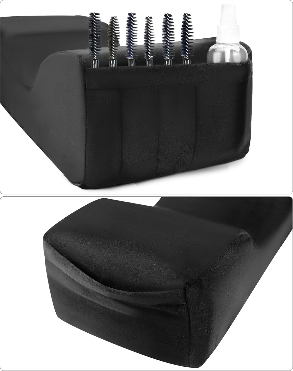 QWORK® Wimperkussen, U-vormig schoonheidsmake-upkussen, ergonomisch wimperkussen voor verlenging, traagschuim wimperkussen voor schoonheidssalon thuisgebruik (zwart) Cervicale orthopedische kussens Naty Shop