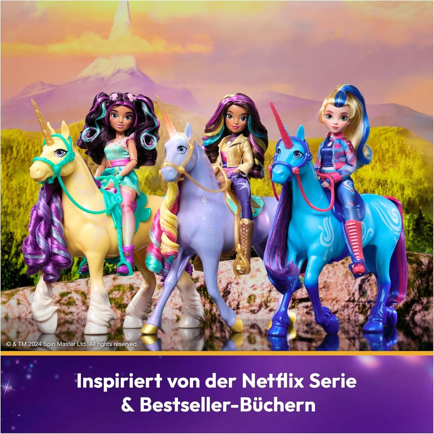 Unicorn Academy Ankleidepuppe Ava - die Original puppe uit de Netflix-serie, 24 cm groot en met 7 accessoires voor fantasievolle rollenspellen, voor kinderen vanaf 4 jaar