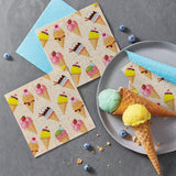 PAW - 3-laags servetten (33 x 33 cm) I 20 stuks I Perfect voor feesten, verjaardagen, feestdagen I Tafeldecoraties voor kinderfeestjes - Papieren servetten met kleurrijk motief - IJs I IJs