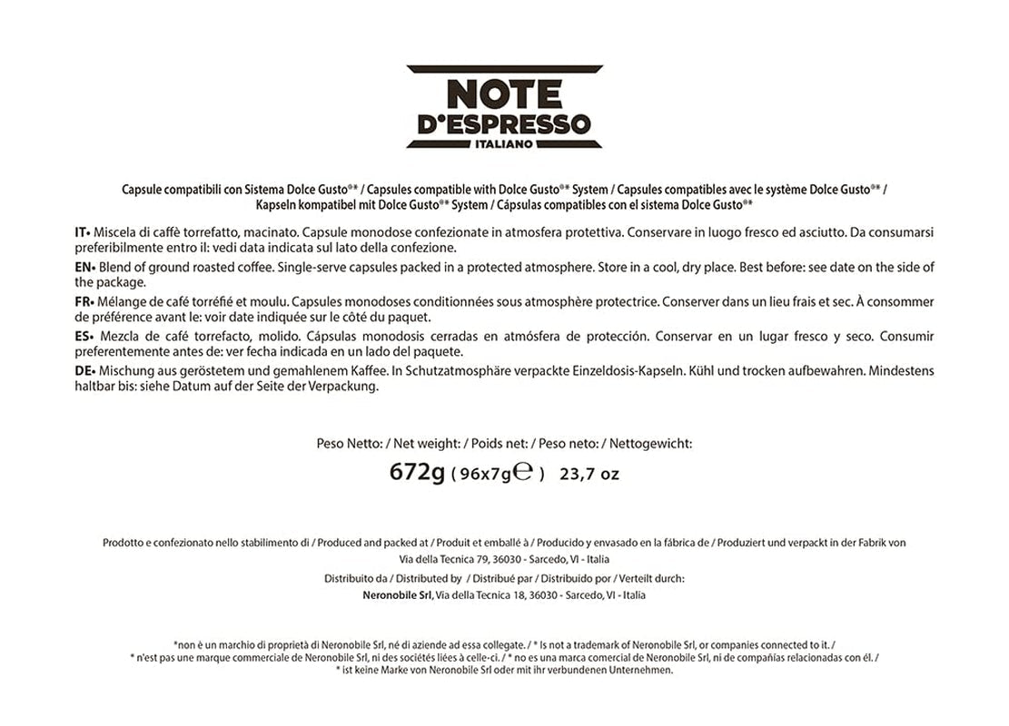Extremo Koffiecapsules Dolce Gusto Compatibel 7g x 96 capsules