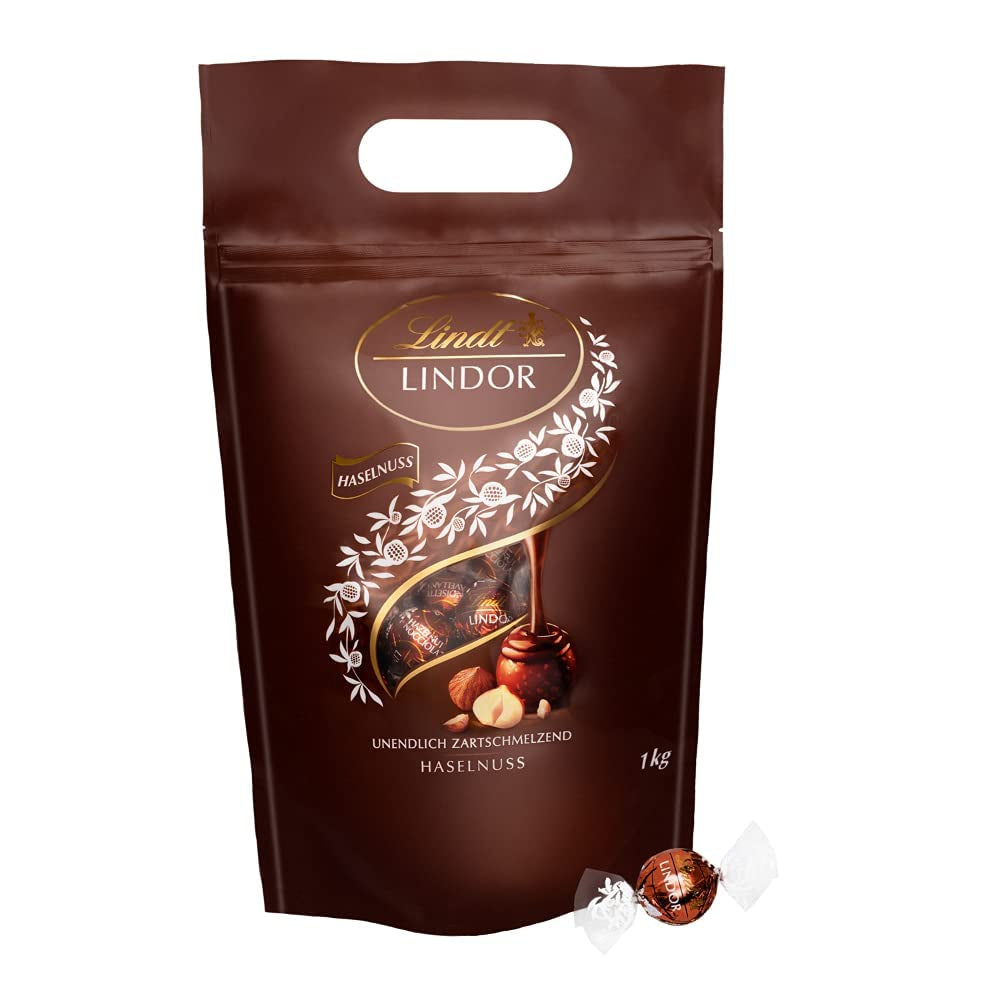 LINDOR chocoladebolletjes met hazelnoten, zak 1 kg + Johnnie Walker Sherryvat 0,7 liter