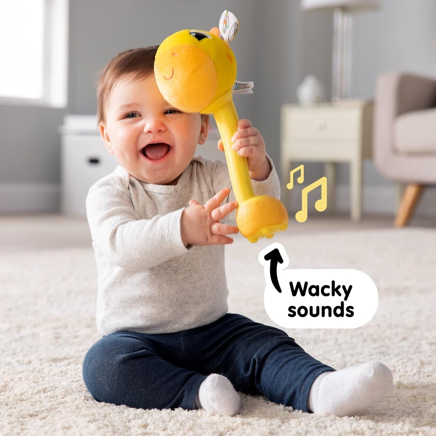 Lamaze L27471 Crazy Giraffe, pasgeboren speelgoed, gekleurd babysensorisch speelgoed, cadeau voor nieuwe ouders, ontwikkelingsspeelgoed voor jongens en meisjes vanaf 12 maanden babyspeelgoed Naty Shop