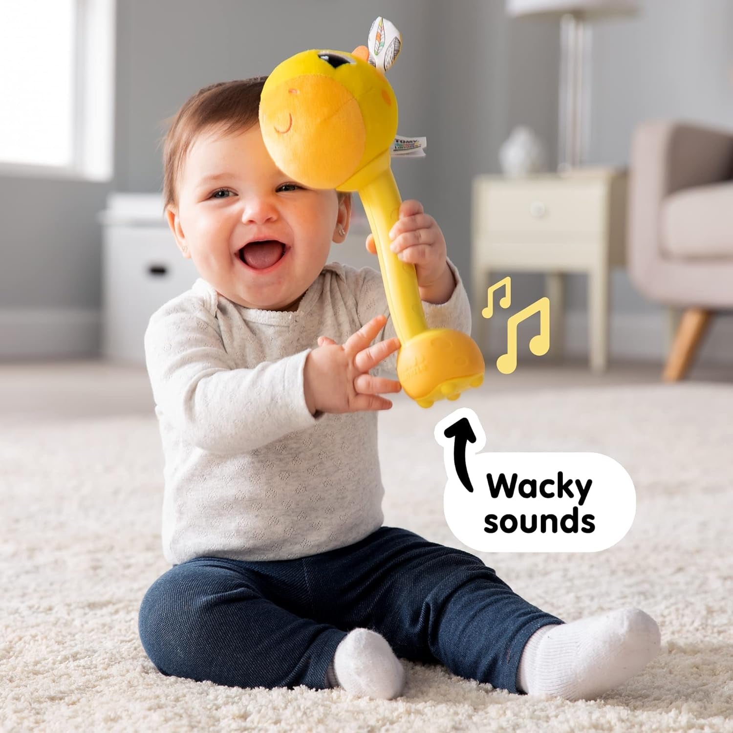 Lamaze L27471 Crazy Giraffe, pasgeboren speelgoed, gekleurd babysensorisch speelgoed, cadeau voor nieuwe ouders, ontwikkelingsspeelgoed voor jongens en meisjes vanaf 12 maanden babyspeelgoed Naty Shop