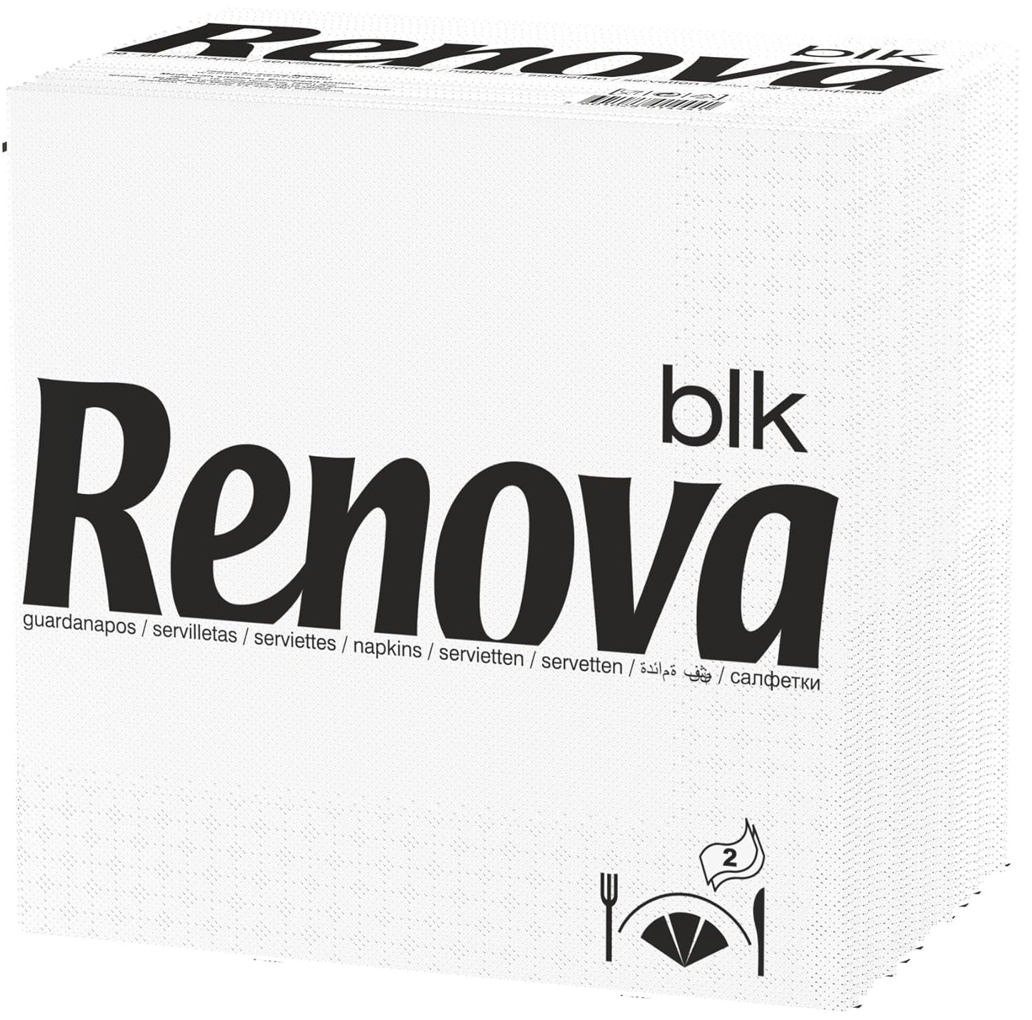 Renova grote witte papieren servetten, 75 servetten