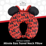 Ful Concept One Disney Minnie Mouse reis-nekkussen met 3D-oren en veer voor vliegtuig, auto en kantoor, comfortabel en ademend, rood/zwart Naty Shop reiskussens