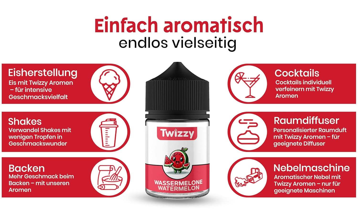 Twizzy Watermeloen, Voedselaroma - 60 ml - Intens aroma Arome Naty Shop