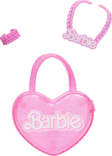 Modieuze Barbie pop 71 cm blond met afneembare kleding roze top denim rok cowboylaarzen ketting en handtas HYT84