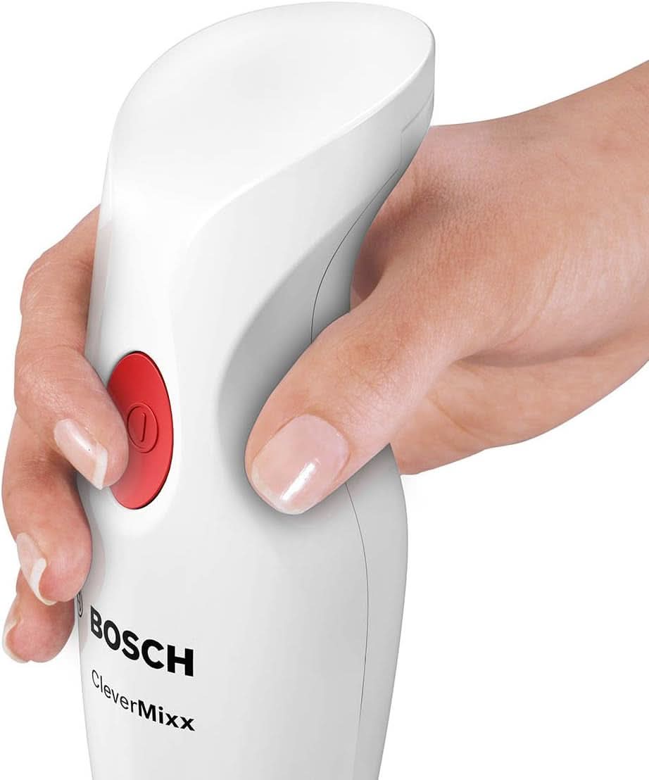 Bosch Stabmixer Clevermixx MSM14000, Abnehmbarer Mixfuß, Ergonomischer Griff, Leichtes Gehäuse, 4-Klingen-Messer, Einfache Reinigung, 400 W, Weiß/Rot Kitchen Naty Shop