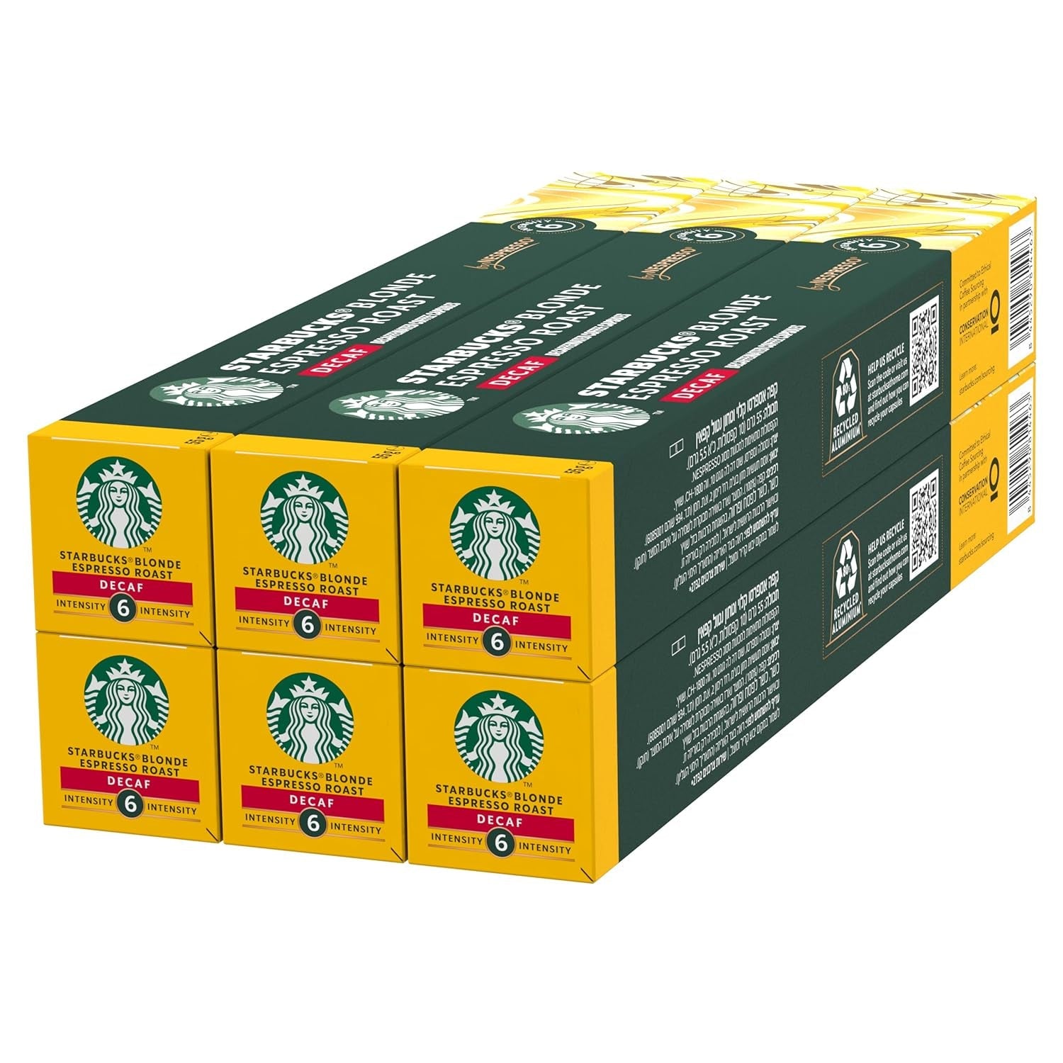 STARBUCKS Blonde Espresso Roast Entkoffeiniert van Nespresso, Helle Röstung, Kaffeekapseln 6 x 10 (60 Kapseln)
