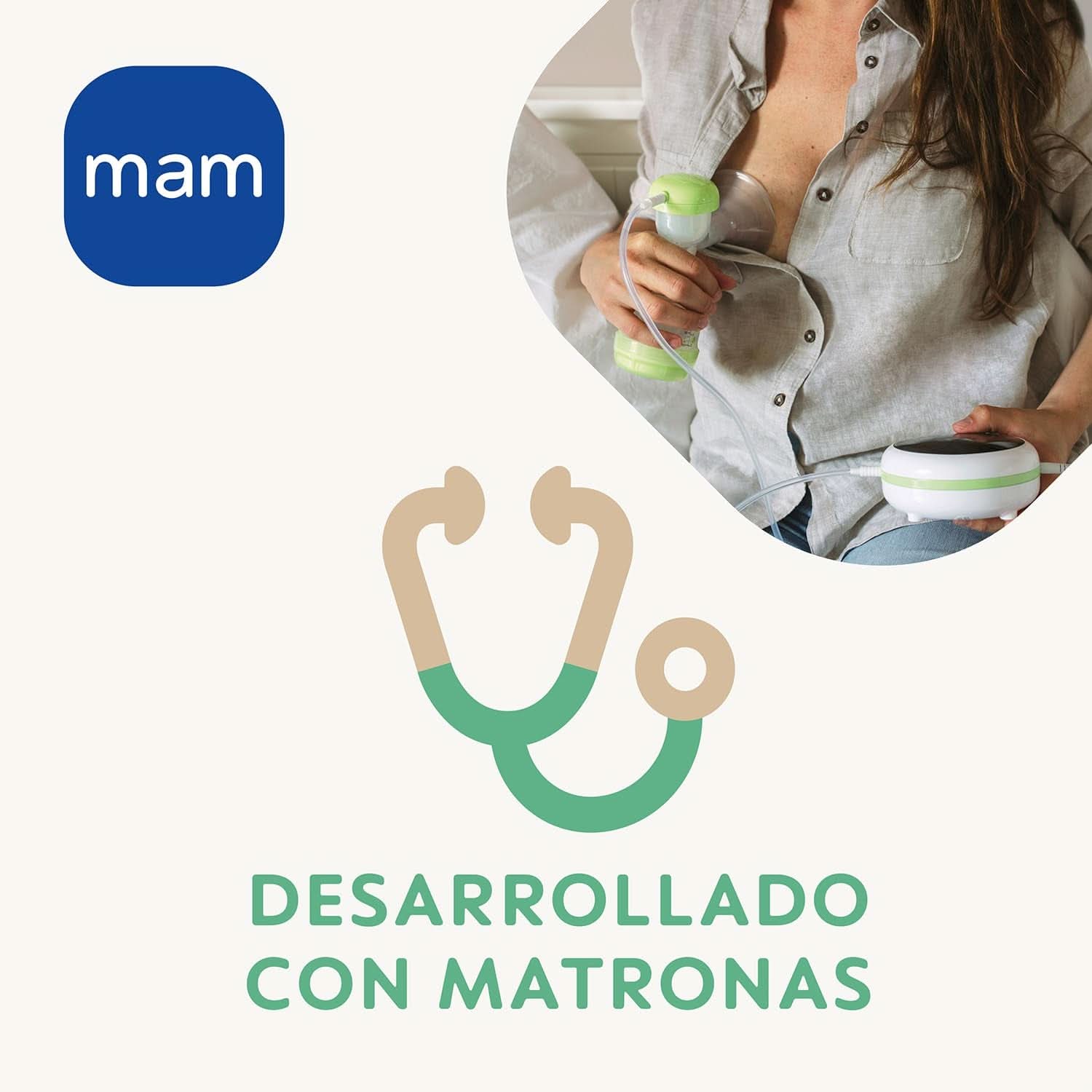 MAM 2 in 1 elektrische en handmatige borstkolf, directe verwijdering uit fles of bewaarcontainer, stimulatie en verwijdering, digitaal display Accessoires Voeding en borstvoeding Bebe Naty Shop