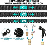 15 m flexibele uitschuifbare tuinslang, flexibele waterslang met 8 sproeifuncties, 1/2 inch tot 3/4 inch flexibele tuinslang, voor tuinbesproeiing, autowassen, wassen en besproeien