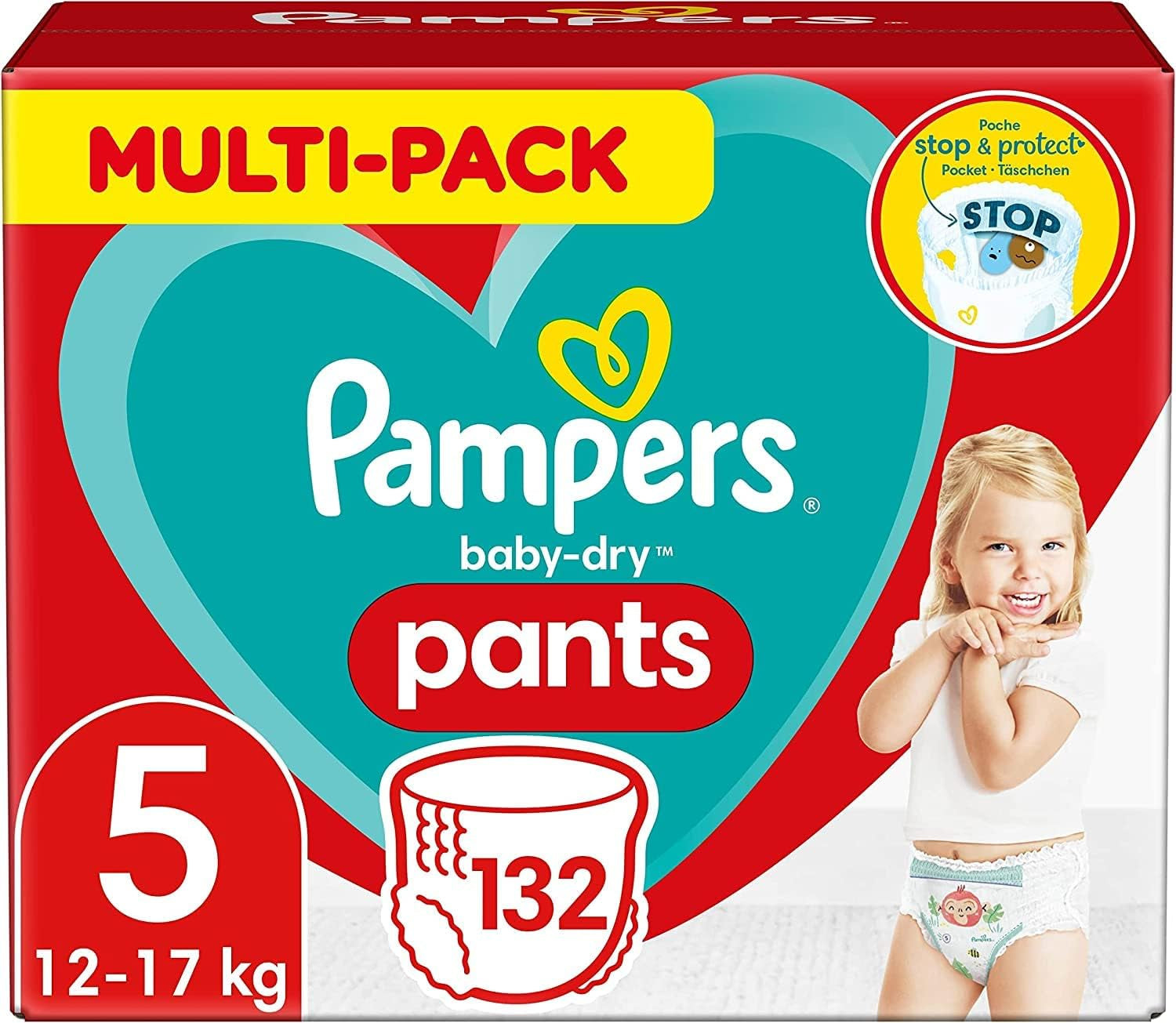Pampers Baby-Dry luiers, maat 8, 43 luiers, vanaf 19 kg, Jumbo+ pak