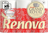 Toiletpapier Renova Renova Grand Royal 4 laags - 6 rollen, Groot (pak van 5)