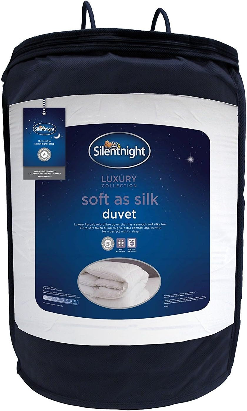 Dekbed Silentnight Soft as Silk, 10,5 tog, voor tweepersoonsbedden, wit, microvezel, wit, kingsize Quilts en quilts Naty Shop 40X25X25 cm 10,5 Tog