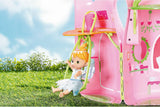 BABY Born Storybook Cottage, opvouwbaar poppenhuis voor poppen van 18 cm met tafel, open haard, chaise longue en telescoop, roze groen, 833803 Zapf Creation Poppenhuizen Naty Shop