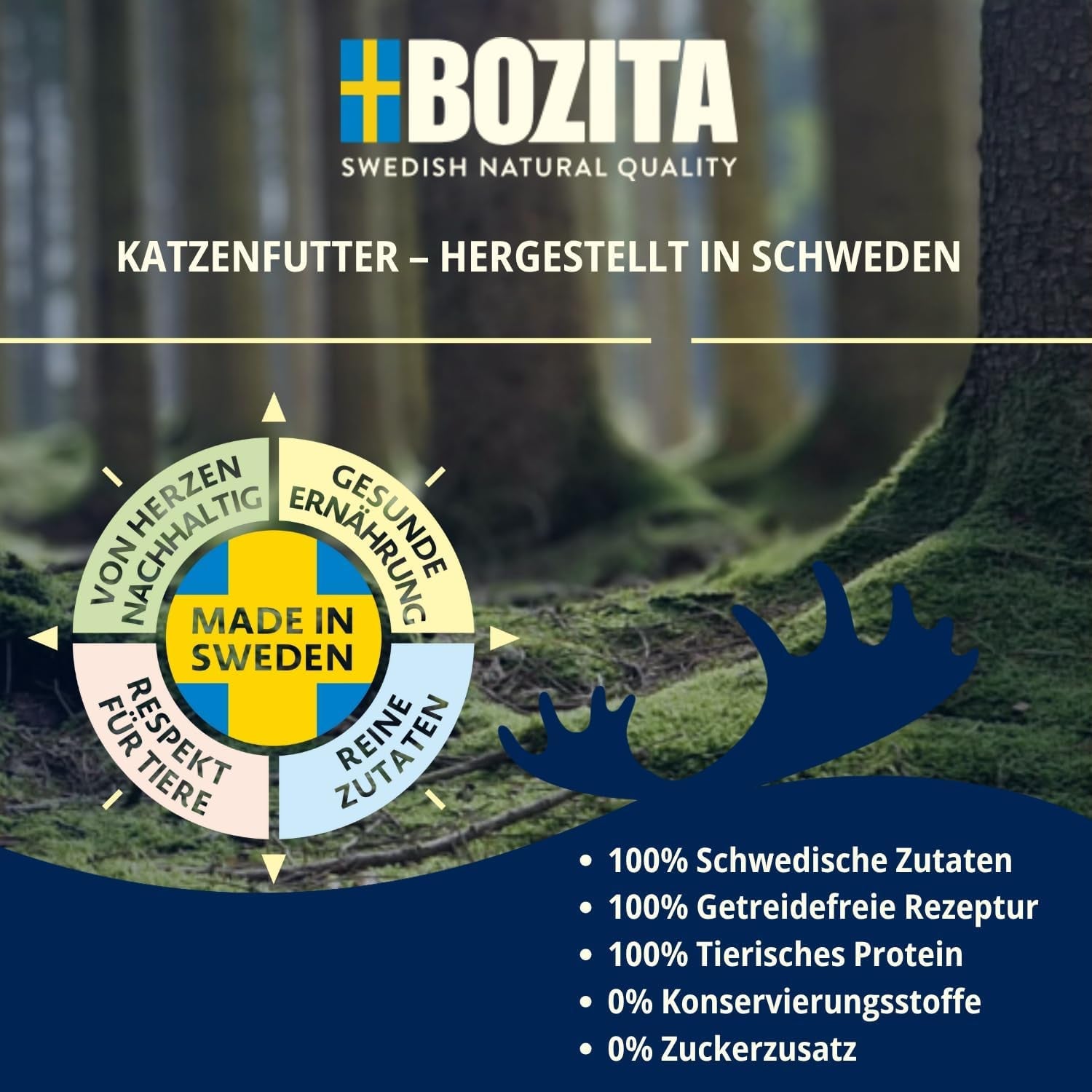 Bozita Mousse Kip - 12 x 85 g nat kattenvoer met een fijne textuur van mousse en kip - graanvrije receptuur, geen toegevoegde suikers - met postbiotica ter ondersteuning van een gezonde darmflora