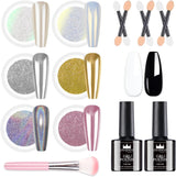BISHENGYF Rose Gold Chrome Nail PowderNeue Upgrade Grosse Kapazitä Chrom PulverSuper-spiegeleffect Metall Mirror Chrome Powder – Neon Glassy Pearl Effect Glitter Nagelkunst Poeder voor DIY Salon