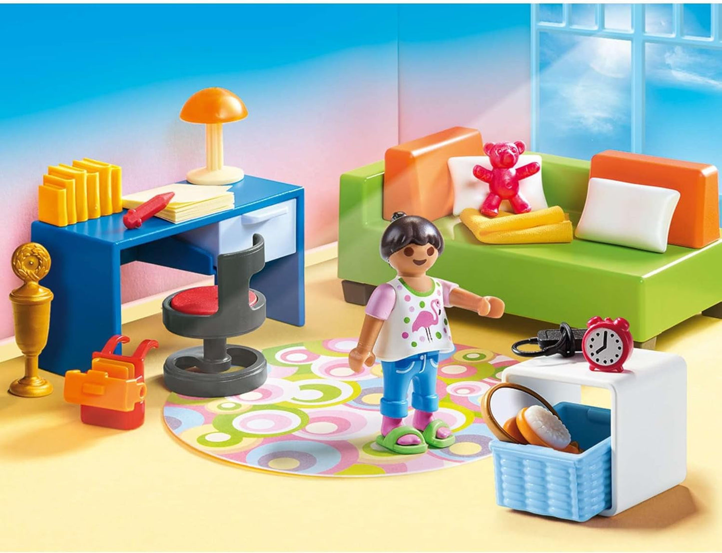 PLAYMOBIL Poppenhuis 70209 Jeugdkamer met meisjesfiguur en accessoires, vanaf 4 jaar