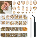 2630 stuks AB kristal fonkelende stenen voor nagels, 120 12 soorten grote fonkelende stenen + 2510 6 maten ronde K9 glazen stenen voor nagels, strass steentjes, nagelontwerpen, nagelbedels voor gezichtskunst