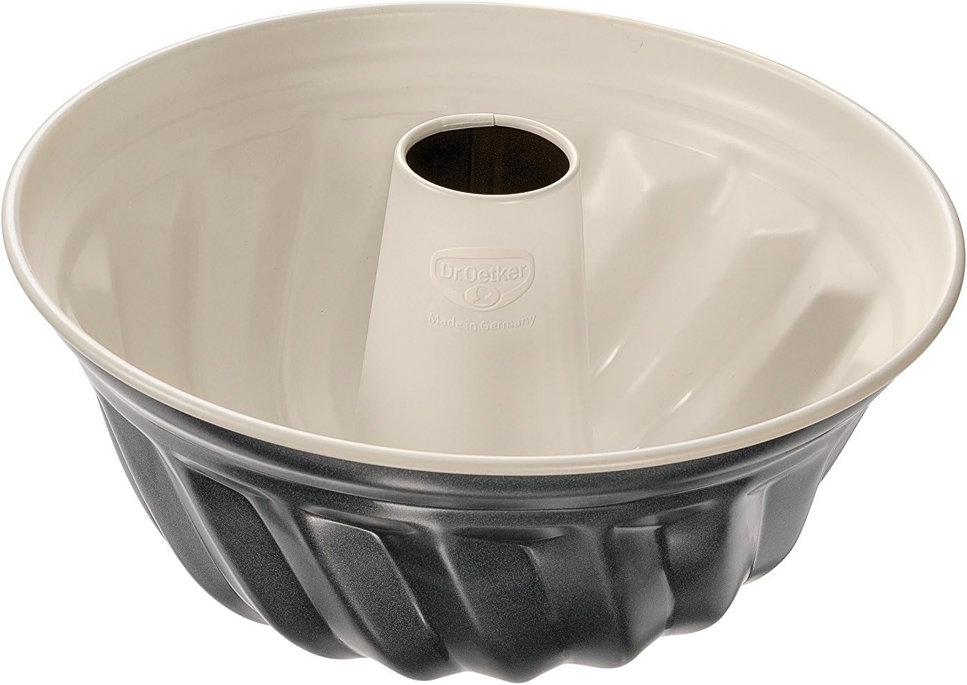 Dr. Oetker Gugelhupfform Ø 22 Cm BACK-TREND, Backform Für Gugelhupf, Runde Bundform Aus Stahl Mit Keramisch Verstärkter Antihaft-Beschichtung (Farbe: Creme/Anthrazit), Menge: 1 Stück Vormen en bakplaten Naty Shop Gugelhupf 22Cm